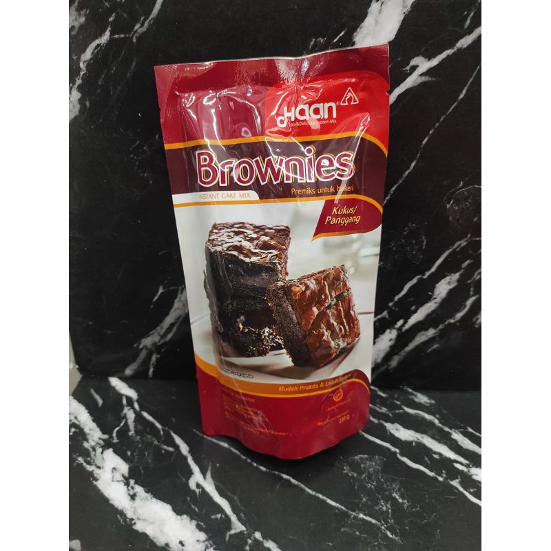 

HAAN BROWNIES KUKUS/PANGGANG POUCH 230gr/INSTANT CAKE MIX