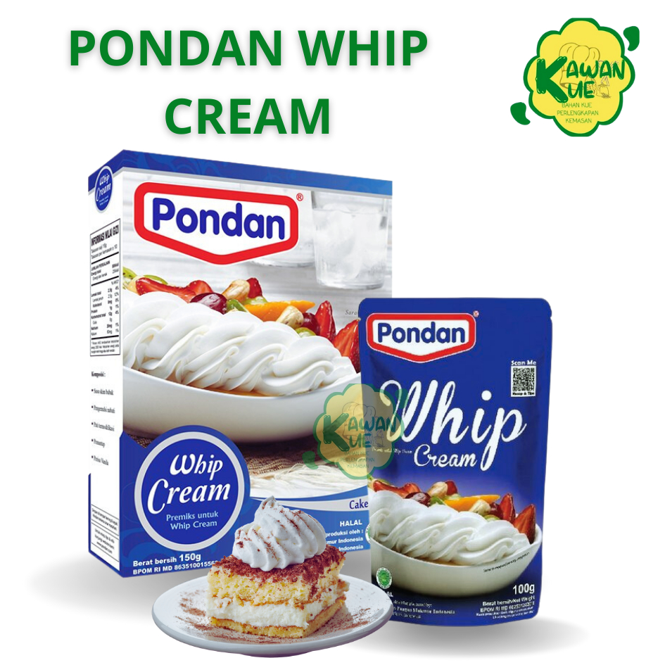 

PONDAN WHIP CREAM / KRIM KOCOK PENGHIAS KUE TART / BUBUK PREMIKS INSTAN SIAP SAJI / KRIM UNTUK DEKORASI KUE