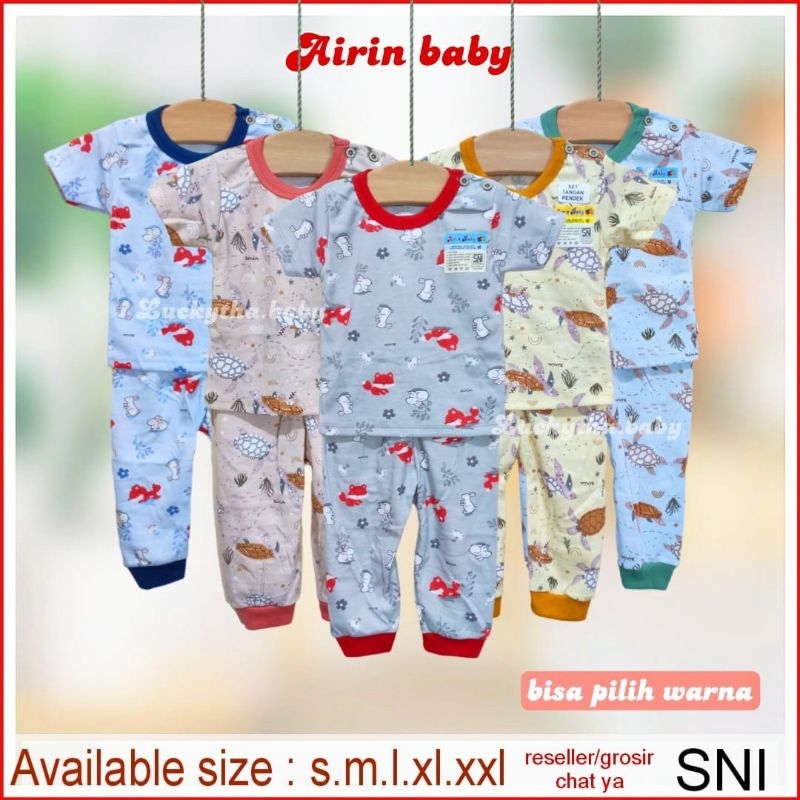Airin setelan anak Airin motif TURTLE N FRIENDS Dino,lion,panda,world zoo CPR motif terbaru, setelan