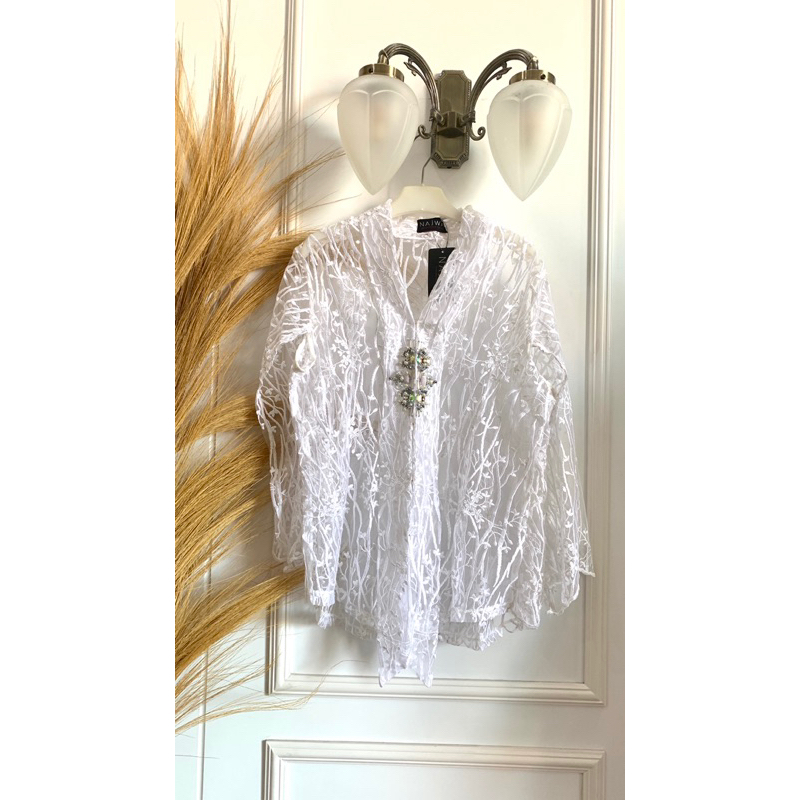 Kebaya Broklat Kutu Baru Premium Modern Wanita Merah Putih