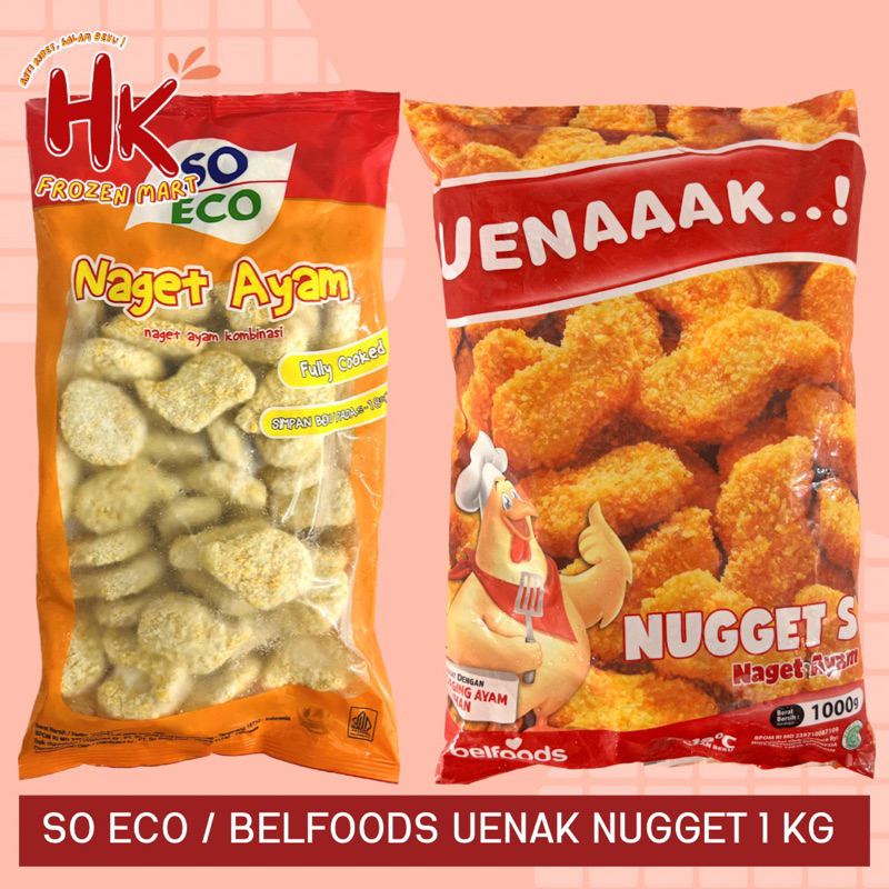 

So Eco / Belfoods Uenaaak Nugget 1kg (chiken naget sogood uenak ayam salam) HK FROZEN MART