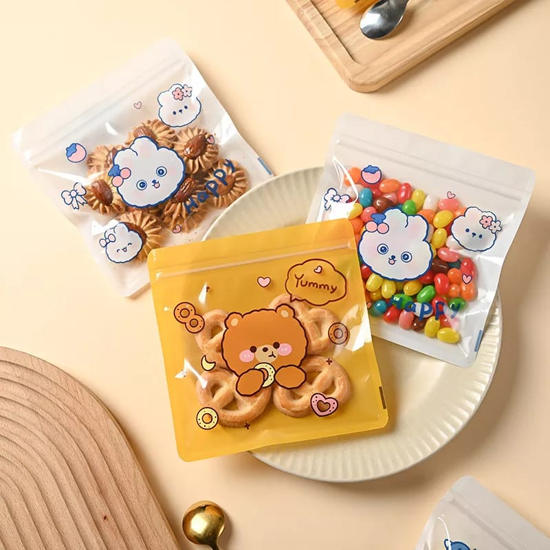 Satuan zipper bag standing pouch - Ziplock - Standing pouch - Packing cookies motif 13 x13