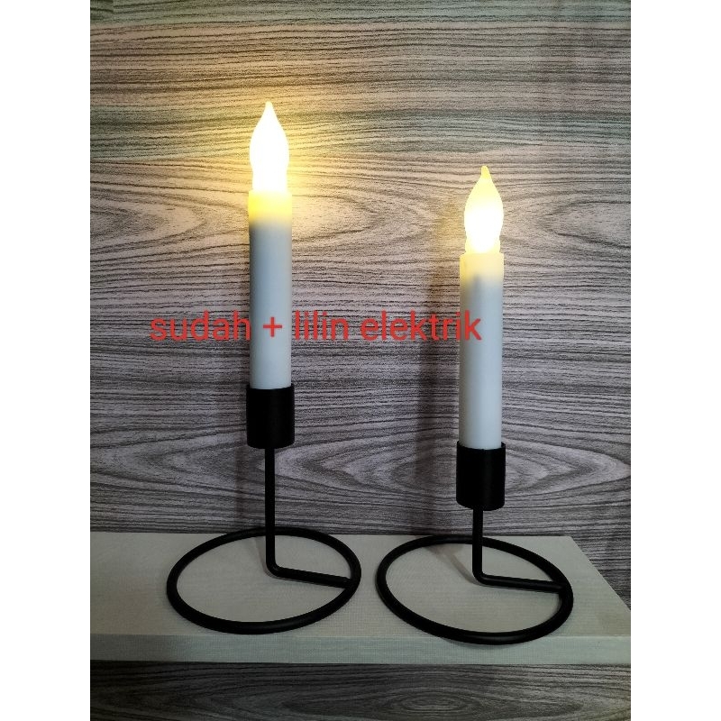 tempat lilin stand + Lilin bakar