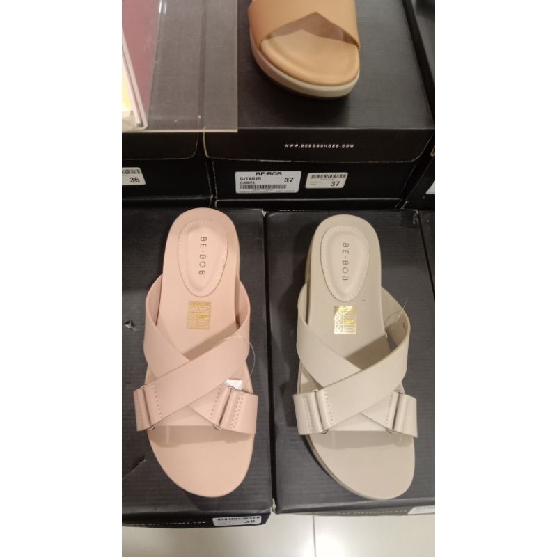 PROMO sandal slop flat wedges wanita keren keikinian || sandal wanita be.bob kekinian