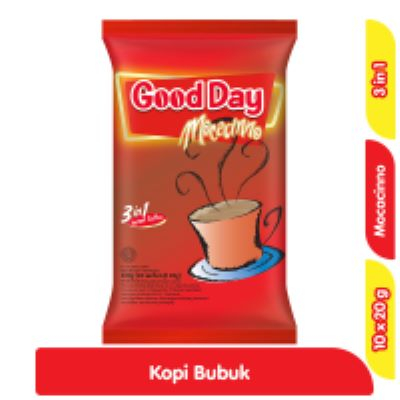 

Good Day Kopi Instant 3 in 1 Mocacinno 10 x 20 g ; Kemasan bag isi 10 sachet @ 20 g