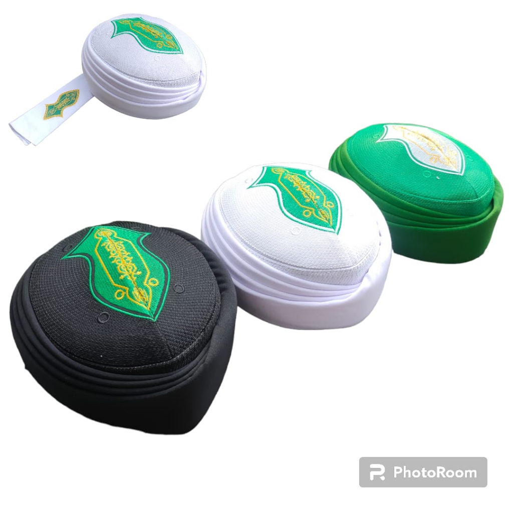 Peci Imamah permanen / Peci logo terompah / Peci Imamah Logo Terompah
