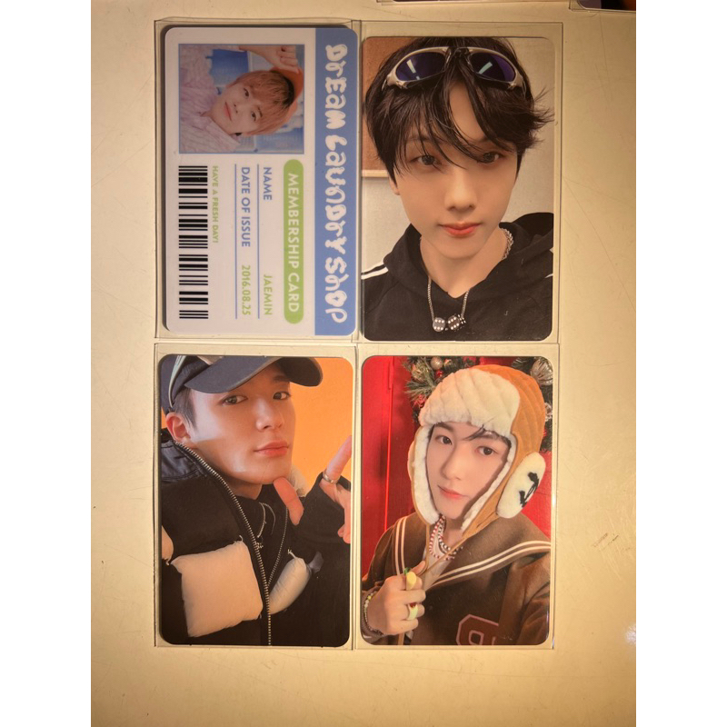 Photocard jeno jaemin jisung - smini candy ktown pob tranding card tc b ver. id card laundry shop