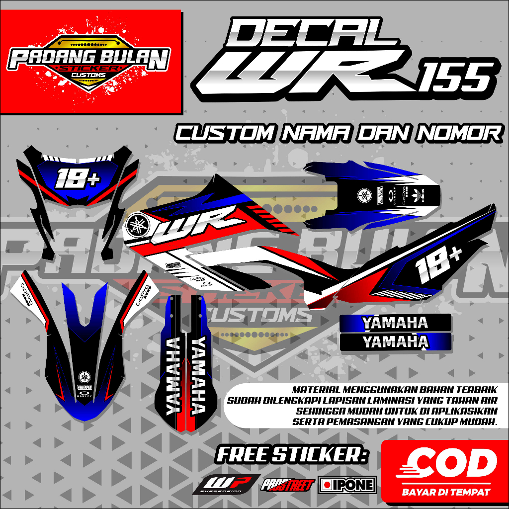 DECAL YAMAHA WR 155R / DECAL VARIASI YAMAHA WR155R