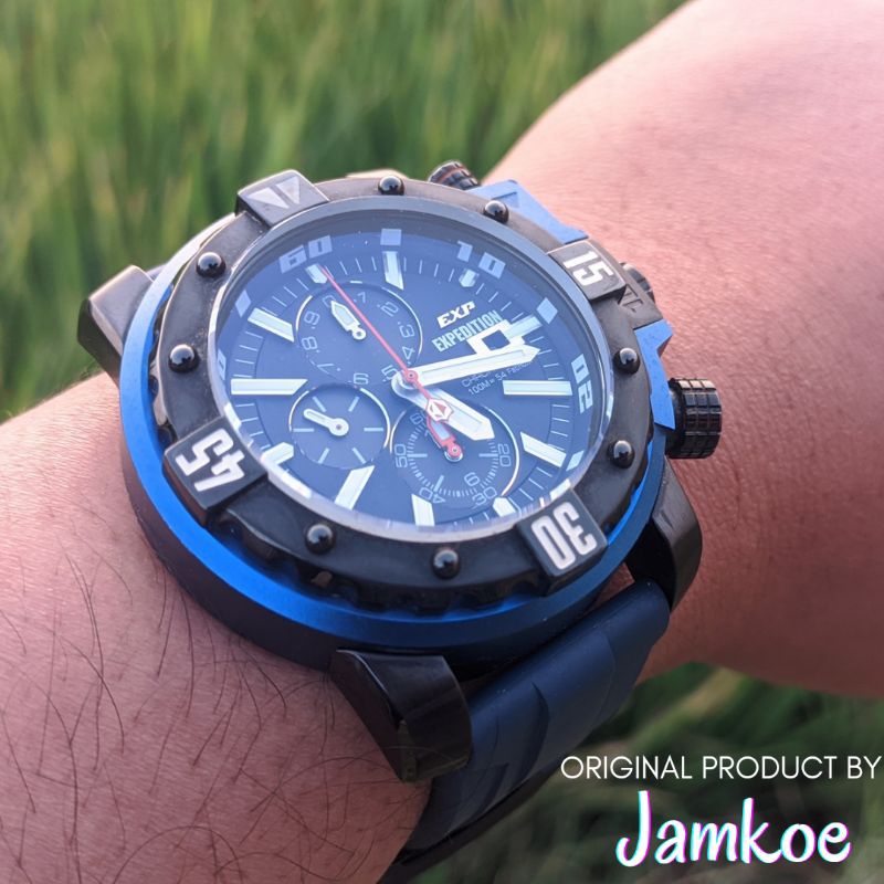 Jam Tangan Arloji Expedition Tipe E 302 M Remaja Cowok Pria Analog Original Ori Murah Anti Air Strap