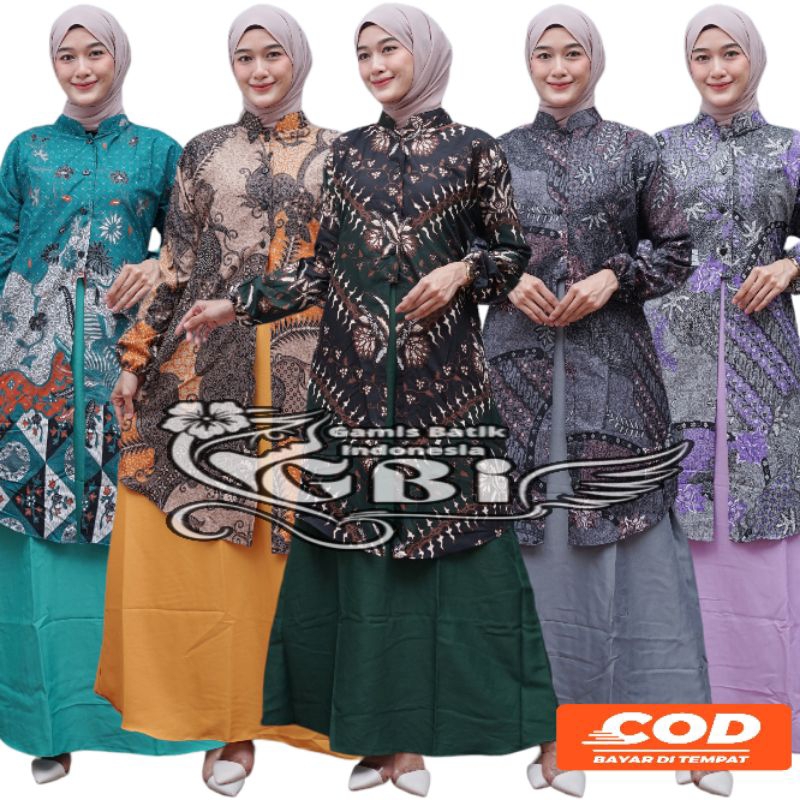 (Bisa Cod) Gamis Batik Modern Murah Katun Halus Kombinasi - Gamis batik jumbo