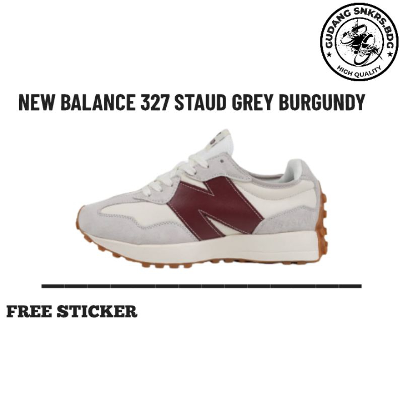 (GUDANGSNKRS) NB 327 Staud Grey Burgundy
