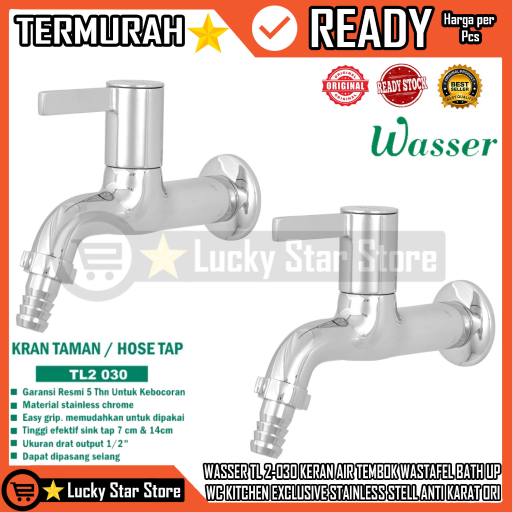 WASSER KERAN AIR TL 2-030 TAMAN TEMBOK KITCHEN ECXLUSIVE STAINLESS WASTAFEL BATH UP CUCI PIRING MAND