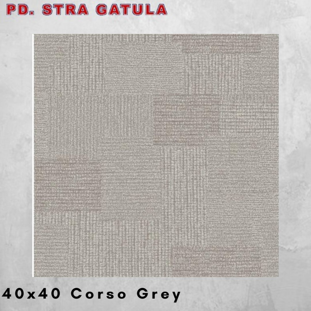 Keramik ASIATILE 40x40 Corso Grey KW 1 - Keramik Lantai - Keramik Rumah