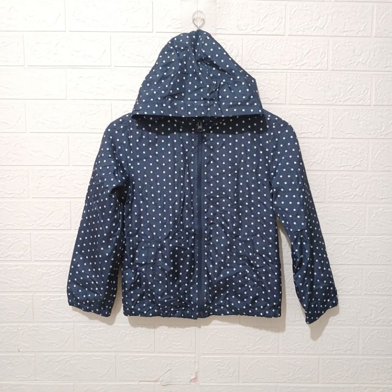 Jaket Hoodie Parasut Anak GAP Polka Navy