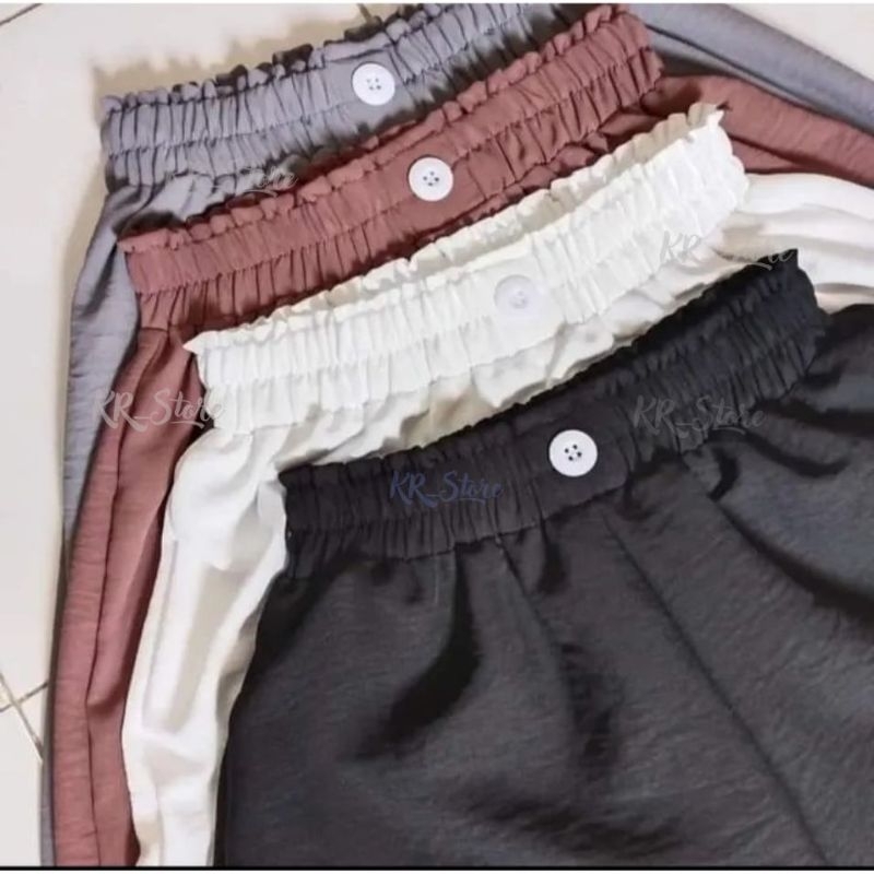 CELANA KULOT KERUT KANCING DEPAN PINGGANG KARET BAHAN ADEM NYAMAN DI GUNAKAN BAWAHAN JALAN JALAN DAN