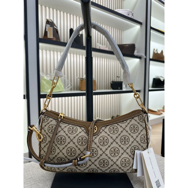 TB T monogram Chenille Studio Hazelnut