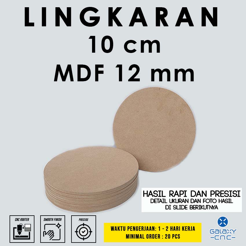 Lingkaran 10 cm - MDF 12 mm - MDF board / papan MDF kayu