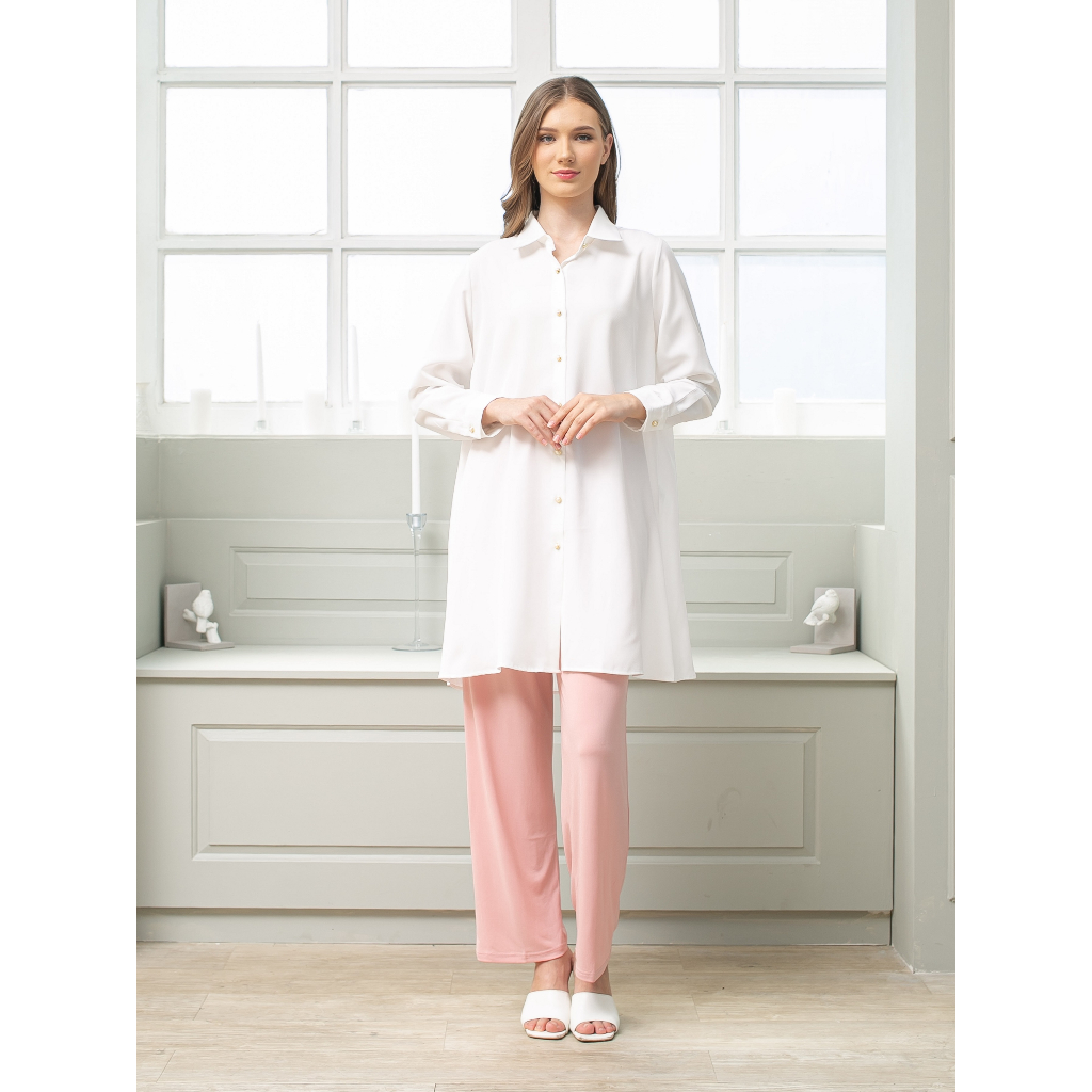 CHEVAL - Soera Kemeja Satin Putih