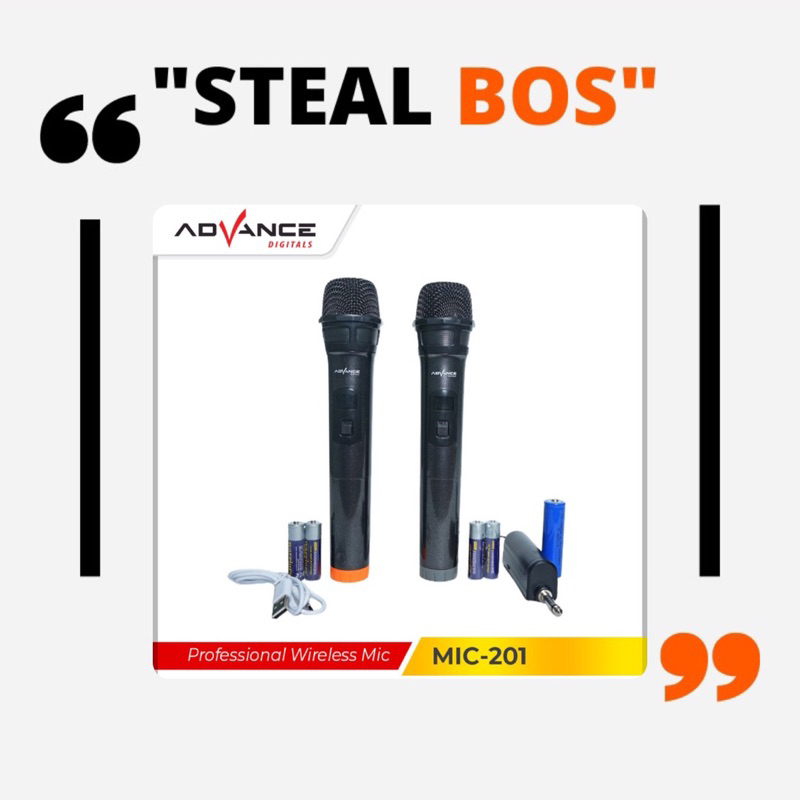 mic advance-201 microphone wireless double mic-201 advance mic double