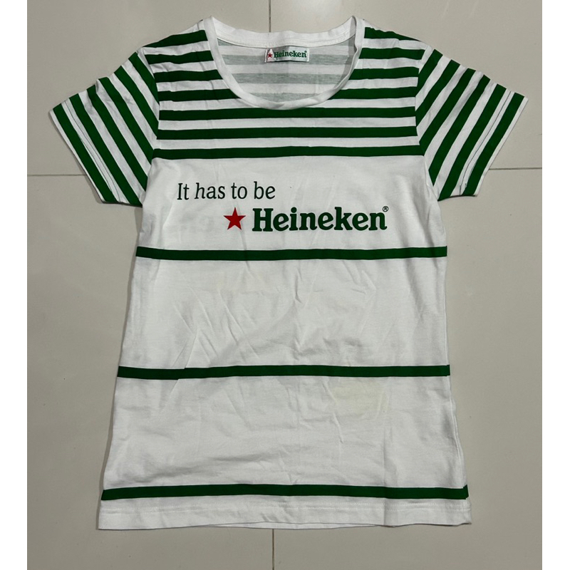 211 heineken original kaos wanita putih hijau salur pl preloved