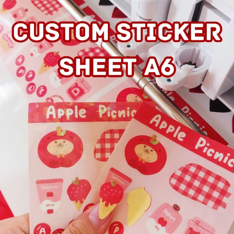 

[BACA DESC] Custom A6 kiss cut/no cut sticker sheet