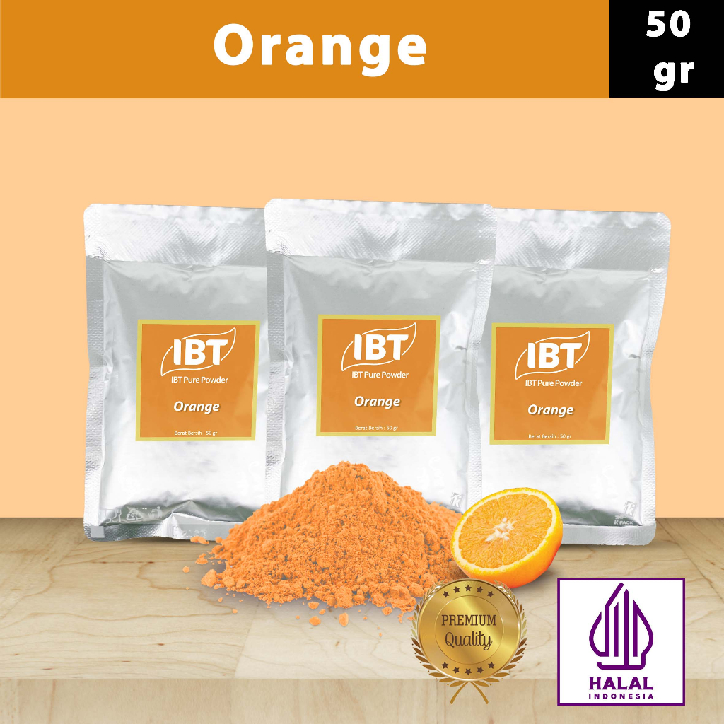 

Pure Orange Powder Essence Murni Bubuk Jeruk Import Makanan Kue 50 gr