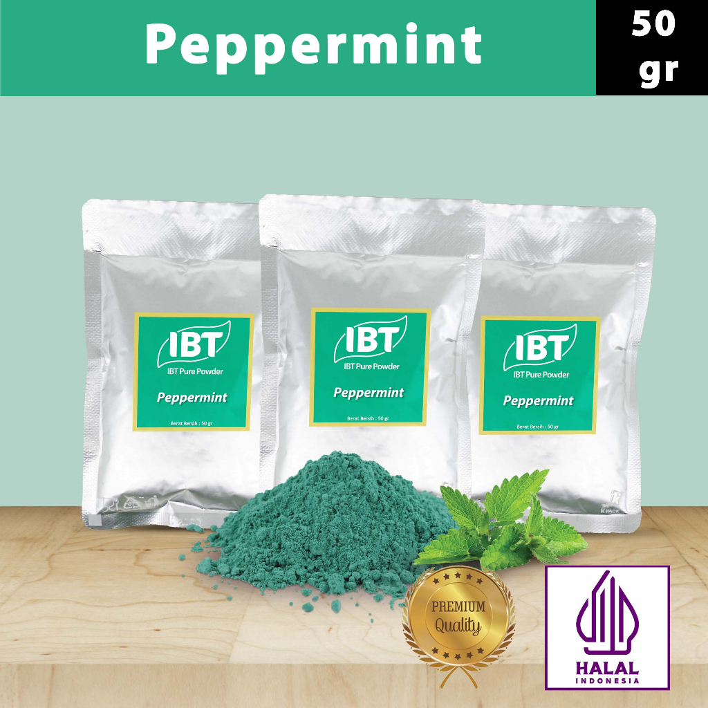 

Pure Peppermint Powder Essence Murni Bubuk Import Makanan Kue 50 gr