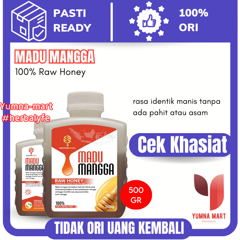 

SERAMBIMADU MANGGA - Madu Murni MANGGA Madu Mentah Asli Tanpa Campuran 100% Pure Raw Honey