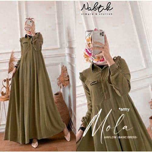 GAMIS MUSLIMAH MOLA DRESS CRINCLE AIRFLOW | ZAFINA DRESS