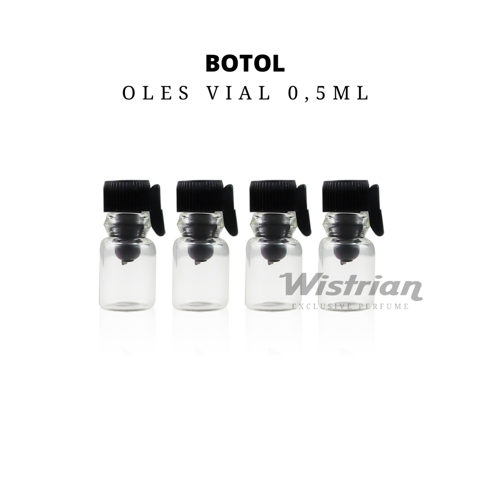 Botol Tester Semple Parfum Oles Kaca 0,,5ML Tutup Hitam Model Stick