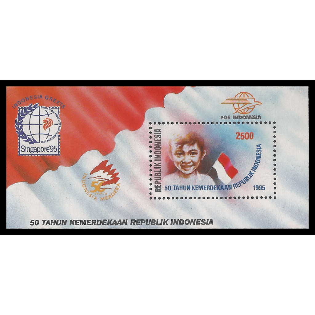 

Souvenir Sheet Prangko Perangko Indonesia Seri Singpex World Stamp Exhibition 1995 SS-125 Kondisi Mint