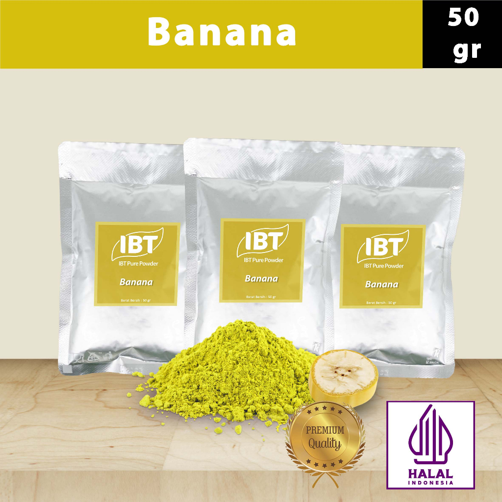 

Pure Banana Powder Essence Murni Bubuk Pisang Import Makanan Kue 50 gr