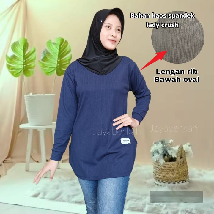 BISA COD TUNIK KAOS SPANDEX LADYCRUSH MELAR MUAT BB 90 KG