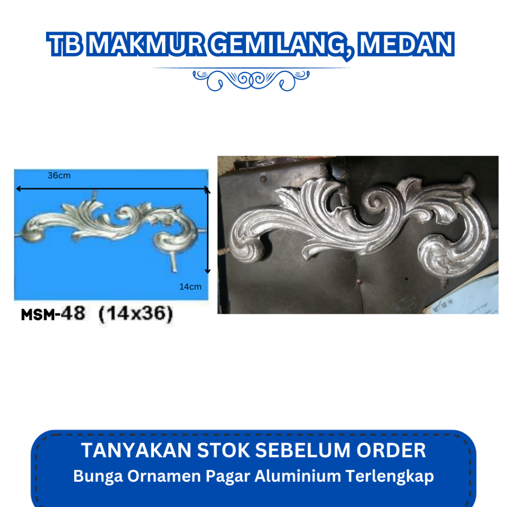 Ornamen/Bunga Pagar Aluminium 48