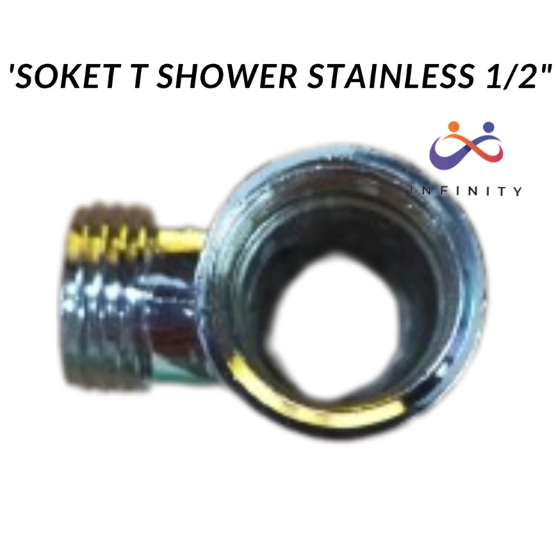 NEPEL SAMBUNGAN PIPA TEE T SHOWER AIR PANAS DINGIN STAINLESS SERBAGUNA INF