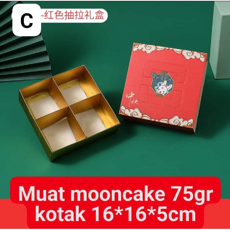 

Kotak Dus mooncake box kue bulan bisa di tenteng isi 4
