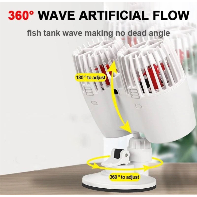 YEE YQL-800 25Watt Double Head Wave Maker Arus Air Akuarium Aquarium Fish Tank Water Wavemaker Gelom