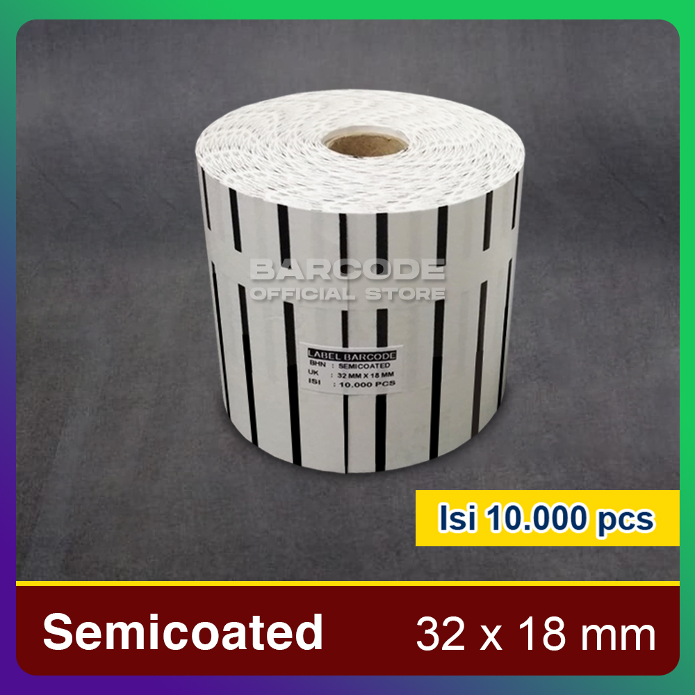 

Label Printer Barcode 32x18 32x18mm 3 Line Semicoat Isi 10000