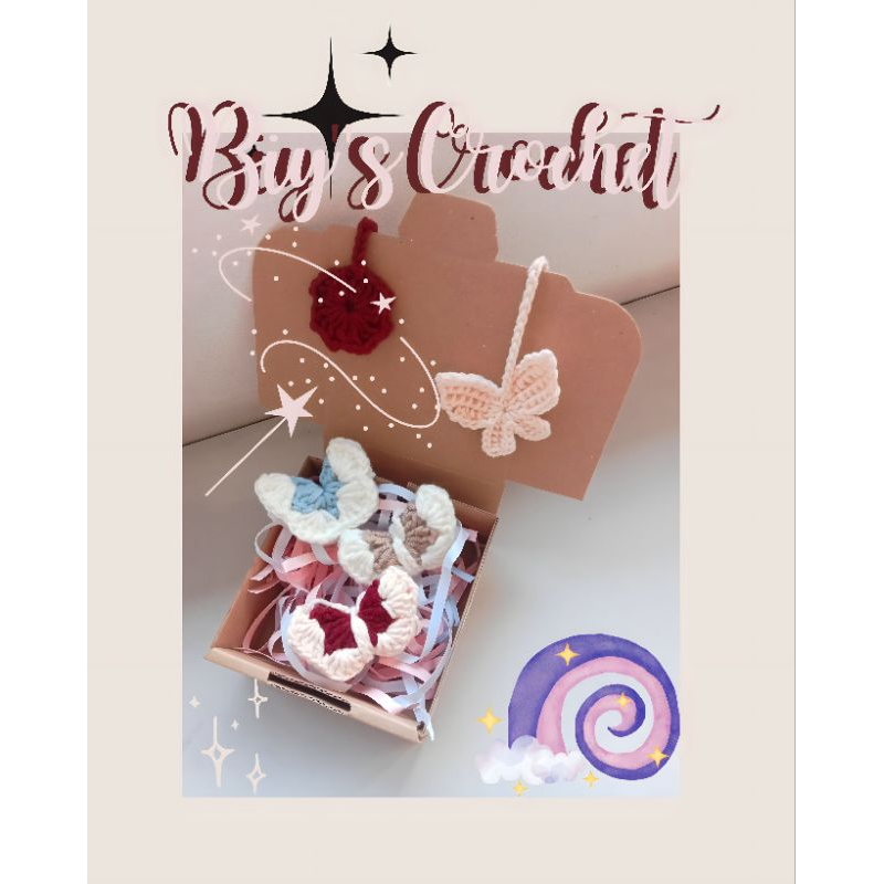 

Crochet Bookmark /Gift Cutie / Pembatas buku kupu kupu
