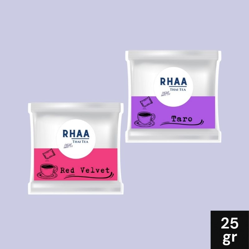 

Bubuk Minuman Rasa Red Velvet dan Taro Drink Powder Kemasan Sachet 25 Gram