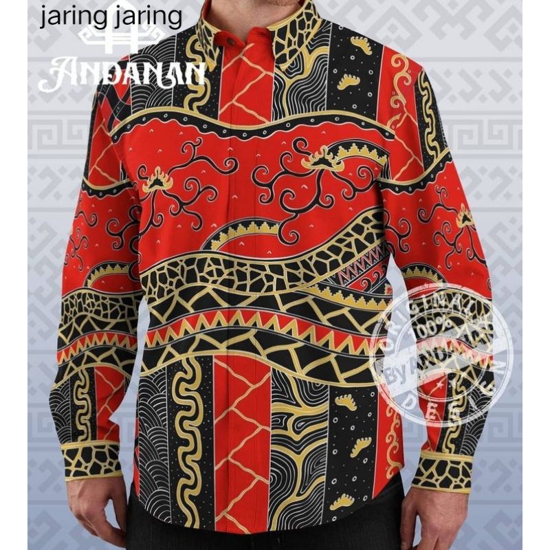 Bahan Batik Lampung Merah Semi Sutra
