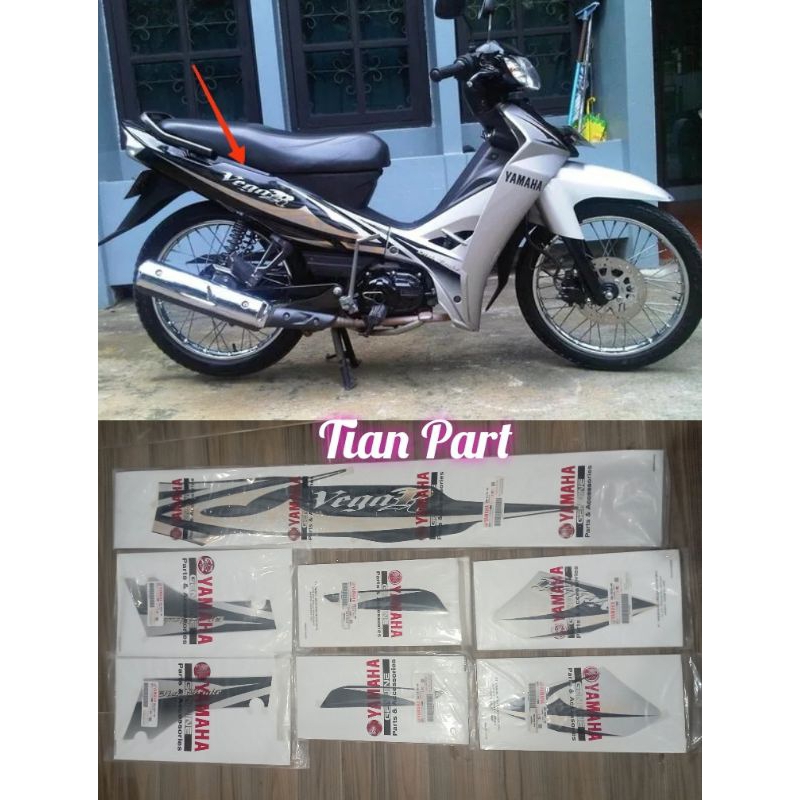Striping vega r new 2008 warna hitam silver original YGP