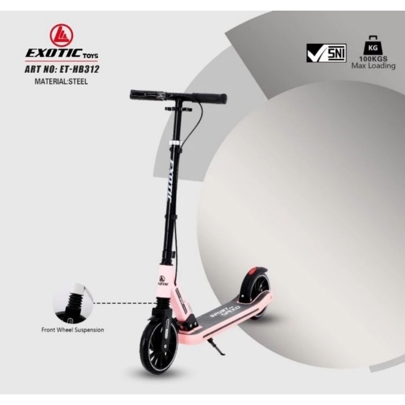 Scooter Scoter Skuter Otoped Exotic hb 312 HB312 Besi Rem Tangan Lipat