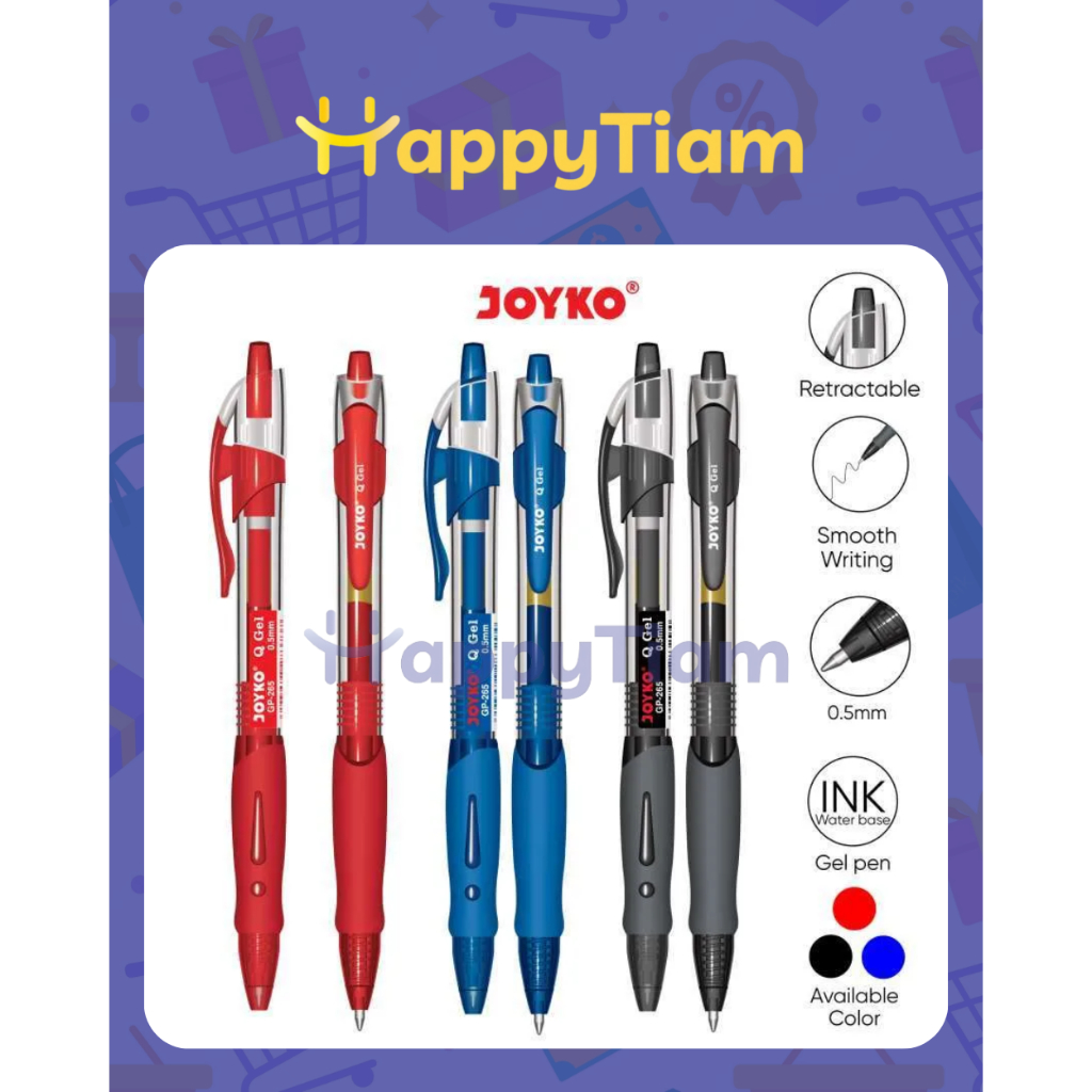 

GEL PEN JOYKO GP-265 Q Gel 0.5 mm JOYKO PULPEN PENA Pcs