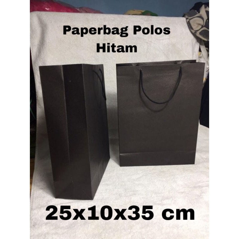 Paper Bag Hitam Polos 25x10x35 cm Goodiebag,Paperbag,Souvenir,Seminar