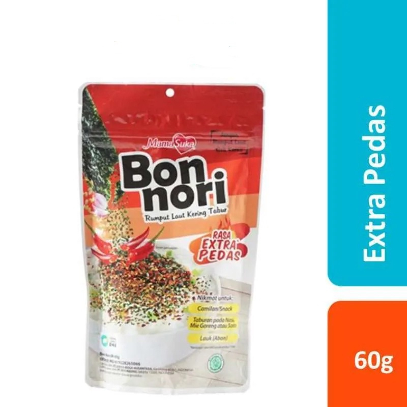 

MAMASUKA RUMPUT LAUT TABUR GIM BORI EXTRA PEDAS 60GR GIMBORI POUCH SPRINKLE NORI