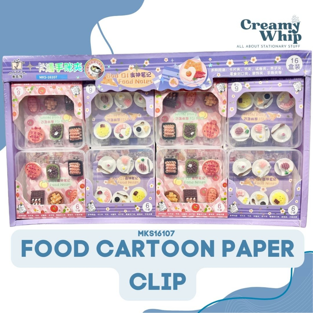 

Food Cartoon Paper Clip - Penjepit Kertas Premium Quality Tema Makanan Lucu