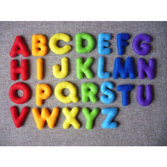 Mainan Edukasi Huruf Abjad dari Kain Flanel/huruf kain flanel/kerajinan huruf kain dari flanel