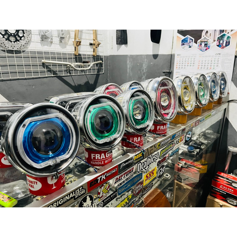 lampu reflektor biled set batok cb125  headlamp lampu daymaker biled set