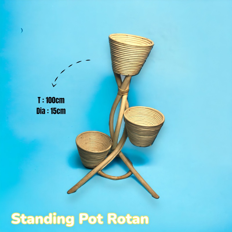 Pot Rotan Susun 3 tingkat